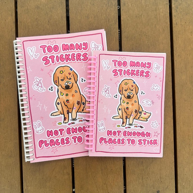 Golden retriever dog with stickers reusable sticker book - Notebooks & Journals - Paper 