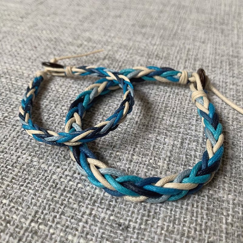 Braided surf bracelet and anklet-gradient blue and white model SFG_CLUB - Bracelets - Cotton & Hemp Multicolor