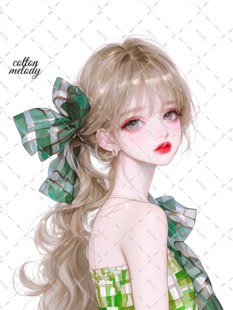 original sticker no.6254 人物ステッカー オリジナルステッカー 人物ステッカー 女の子ステッカー オリジナル人物ステッカー - 貼紙 - 紙 