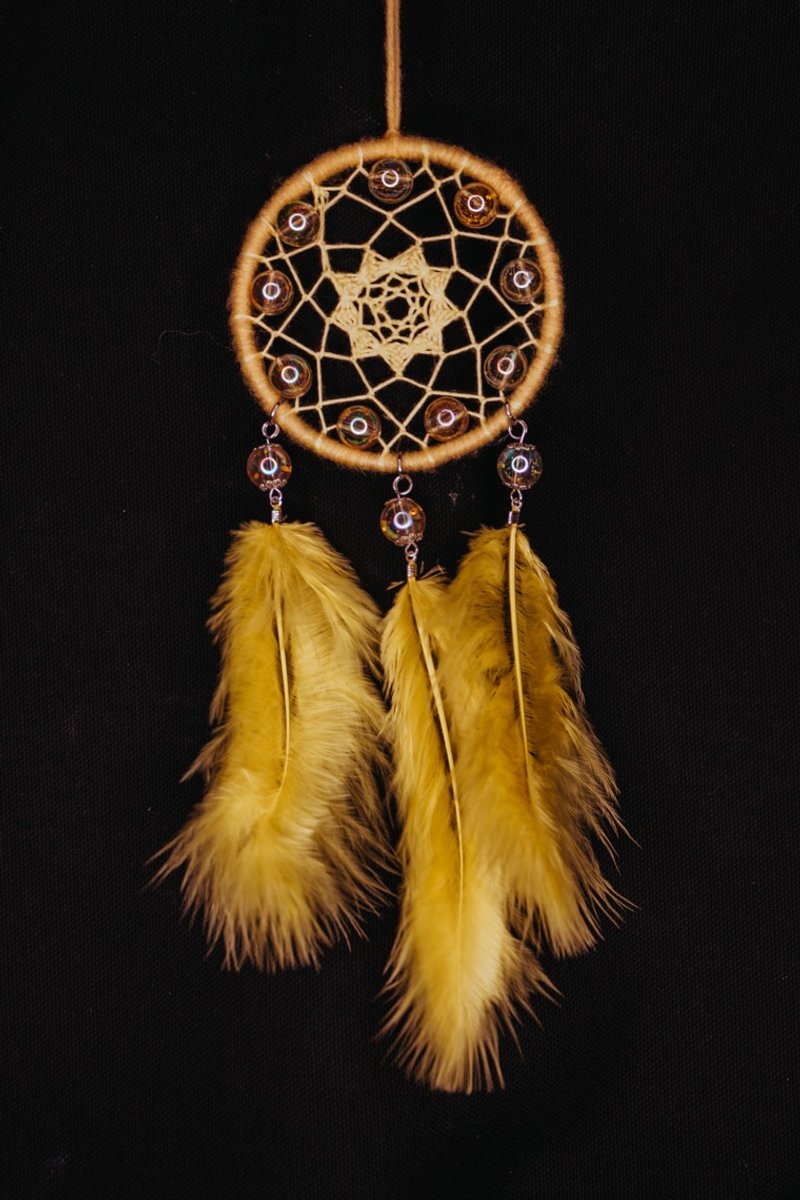 純手工捕夢網 Handmade Dreamcatcher－【星星珠－黃】 - 擺飾/家飾品 - 其他材質 紫色