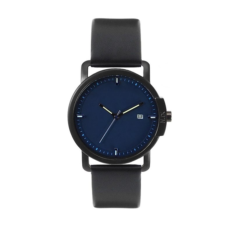Minimal Watches : Ocean Project - Ocean 06-Navy (Black) - Men's & Unisex Watches - Genuine Leather Black