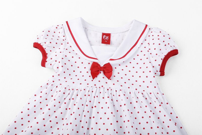 Little sailor fashion classic short-sleeved dress coveralls - ชุดทั้งตัว - ผ้าฝ้าย/ผ้าลินิน สีแดง