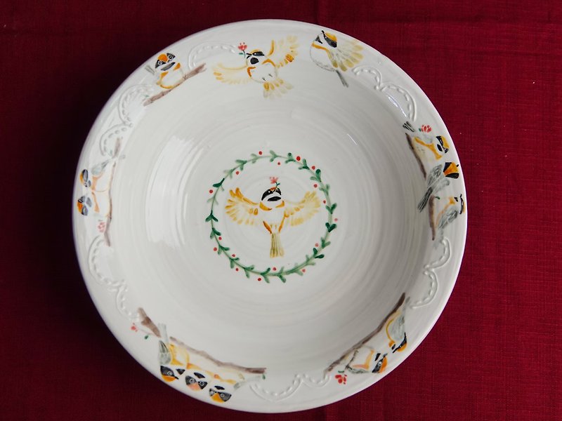 Red-headed tit plate-Taiwan bird series - Plates & Trays - Porcelain 