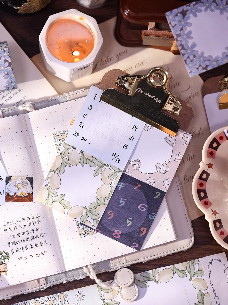 書寫卷  書寫紙邊框帶背膠便簽貼和紙PET 手帳膠帶拼貼 - 紙膠帶/和紙/PET - 紙 卡其色