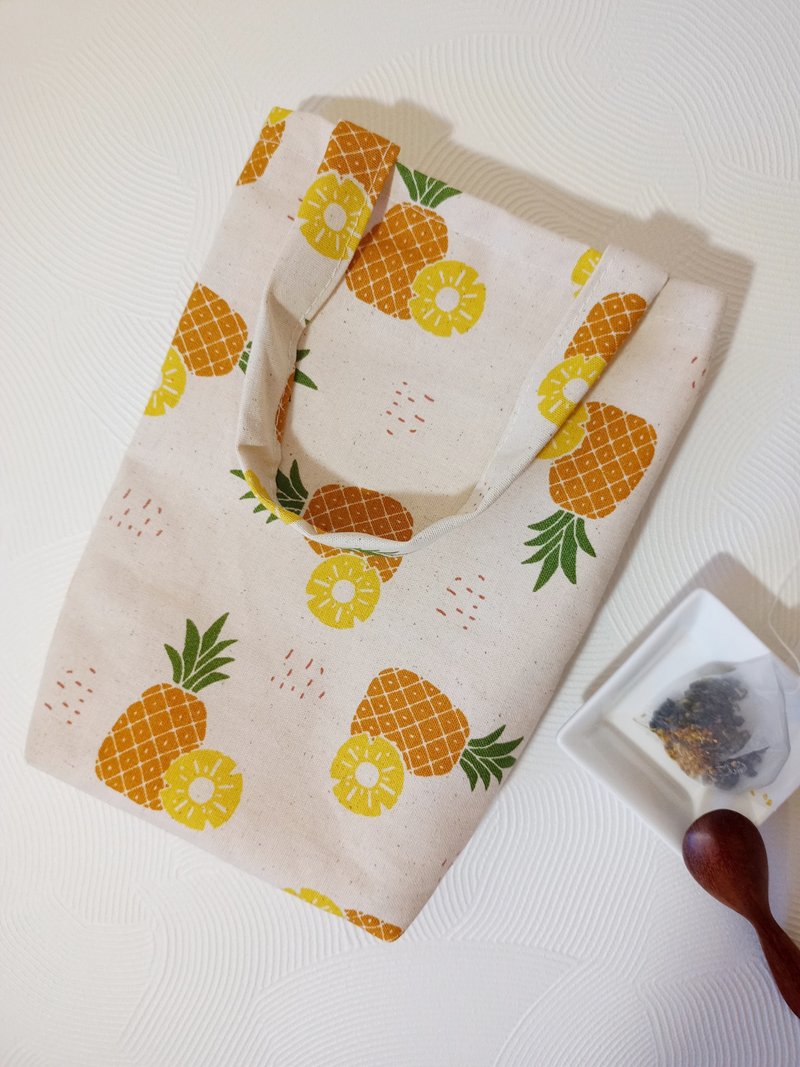 Beverage Bag-Large Capacity-Hand Shake/Bingba Cup/Insulation Bottle/Mineral Water (Taiwan Pineapple) - Other - Cotton & Hemp Multicolor