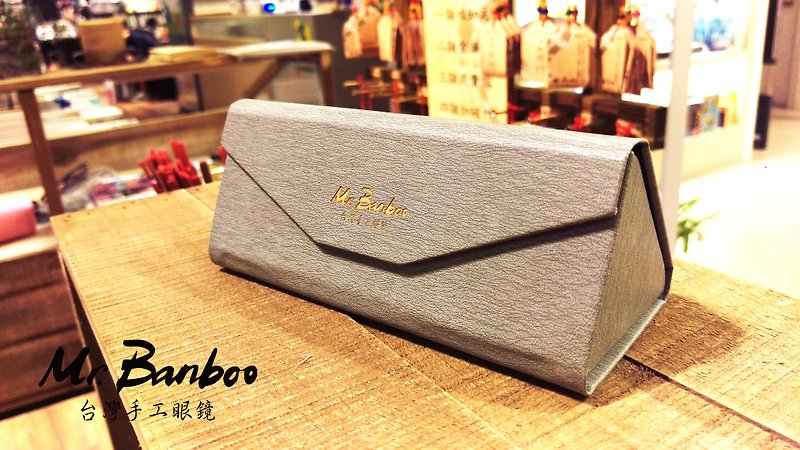 [Mr.Banboo manual folding glasses box] - กรอบแว่นตา - หนังแท้ สีเงิน