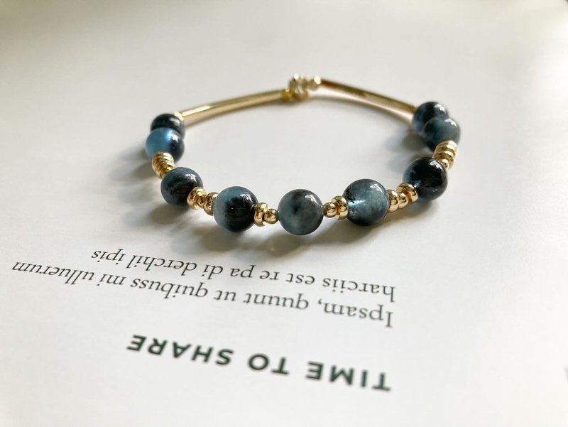 【Customizable】 Devil Aquamarine Crystal Bracelet for Enhanced Spirituality, Confidence, and Eloquence - สร้อยข้อมือ - คริสตัล 