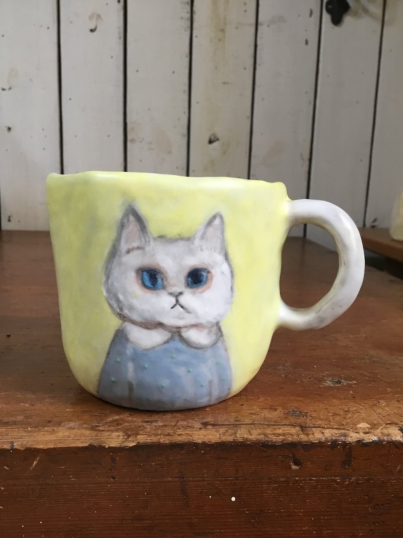 Cat ceramic cup - Other - Pottery Yellow