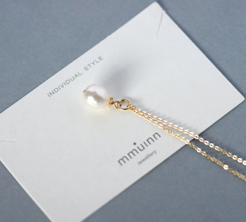 Good Mood-Natural Freshwater Pearl Pendant-Necklace - สร้อยคอ - คริสตัล หลากหลายสี