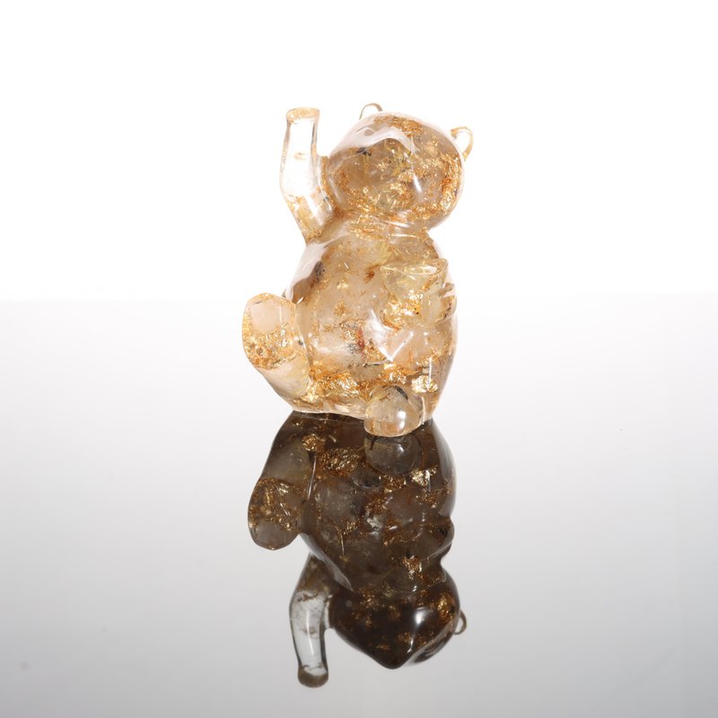 【情人節禮物】寶石金箔鈦晶招財貓擺飾-財位開運療癒祝福幸運 - 擺飾/家飾品 - 水晶 金色