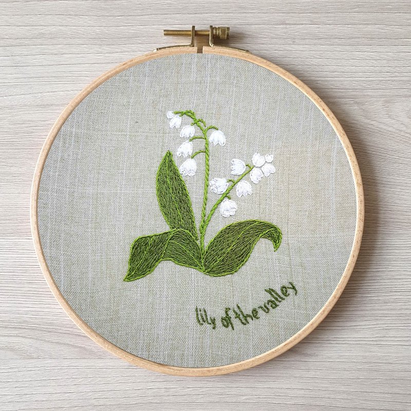 刺繡 蝴蝶 Lily of the valley hand embroidery DIY, Floral pattern pdf - 其他數位設計 - 其他材質 