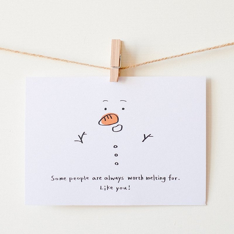 插畫手寫卡片 聖誕節-為你融化 - 卡片/明信片 - 紙 橘色