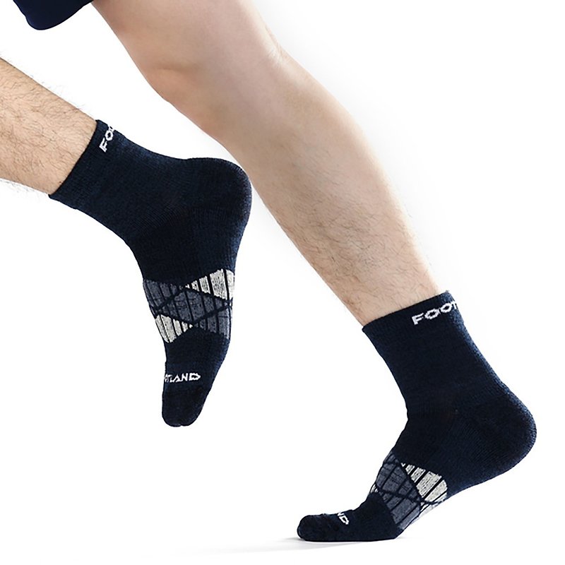 [FOOTLAND] HK short-tube wool hiking socks-AQ dark blue