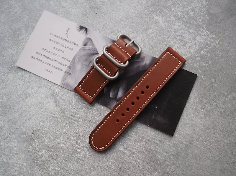 Customized Handmade Yellowish-Brown Leather Watch Strap.Watch Band.Gift - Watchbands - Genuine Leather Brown