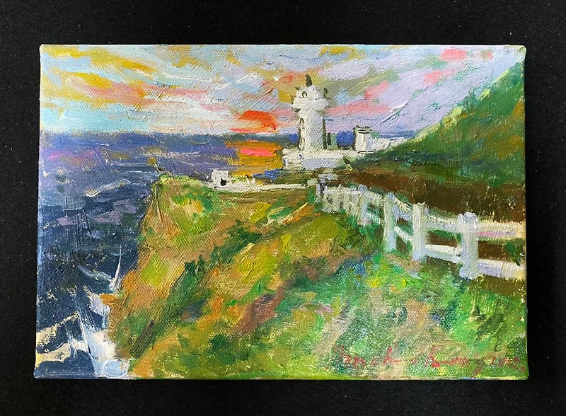 Landscape Oil Painting-Bitou Cape Lighthouse - Posters - Cotton & Hemp Green