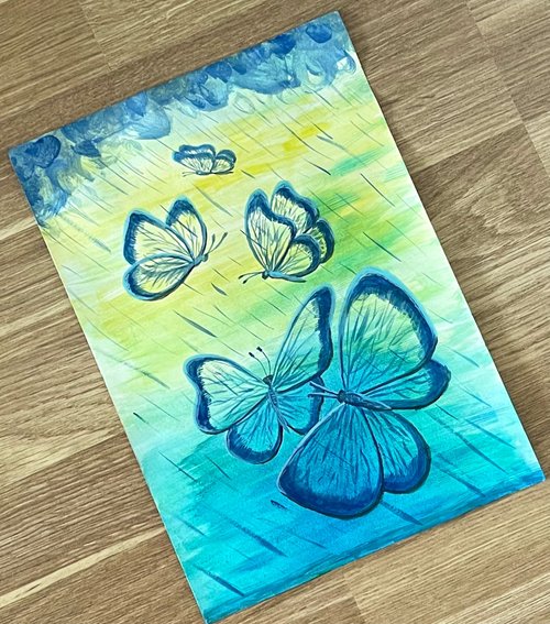 LADYSMOCK 水彩画 花と蝶 LADYSMOCK 水彩画 花と蝶 LADYSMOCK 水彩画 花と蝶