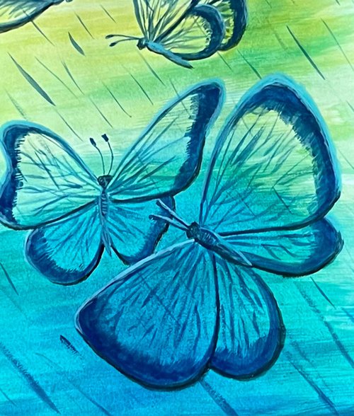 LADYSMOCK 水彩画 花と蝶 LADYSMOCK 水彩画 花と蝶