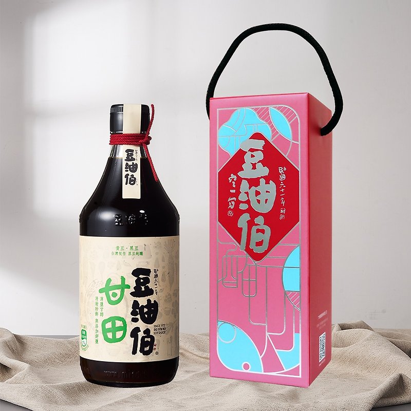 【豆油伯】甘田釀造醬油500ml(薄鹽醬油/禮盒) - 醬料/調味料 - 玻璃 