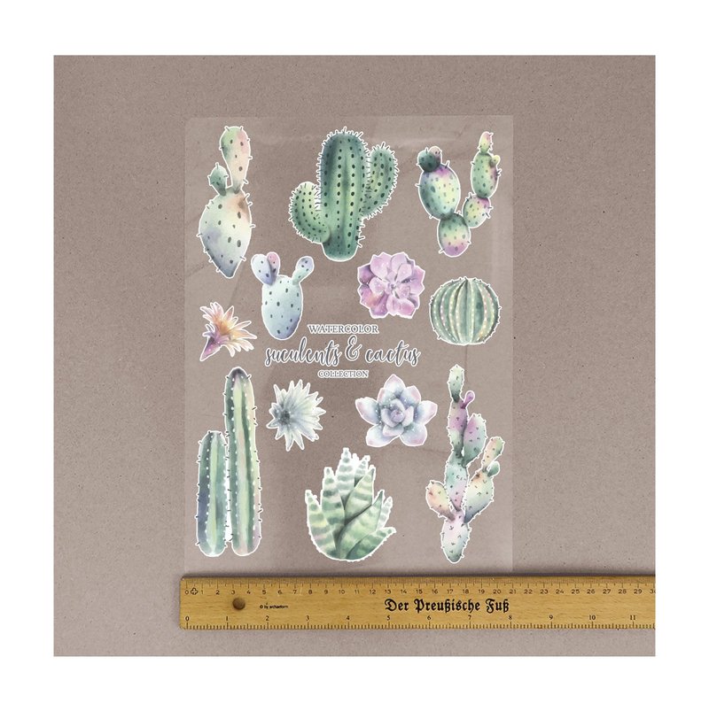 Cloth hot stamping stickers cactus succulents ironing stickers heat transfer | heat transfer flower stickers - สติกเกอร์ - วัสดุกันนำ้ หลากหลายสี