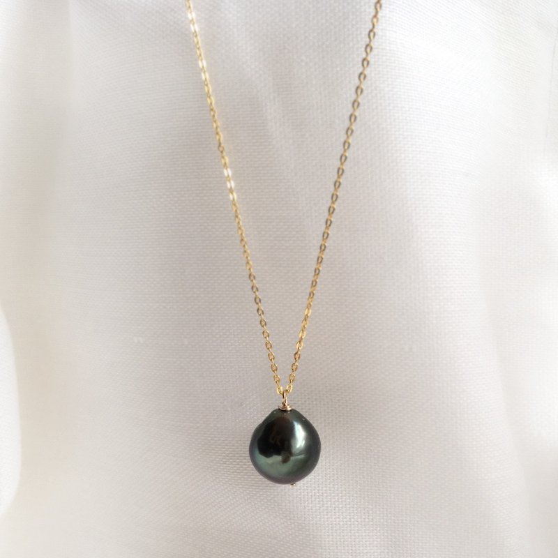 【K14GF】Tahitian Baroque Pearl Necklace - สร้อยคอ - ไข่มุก 