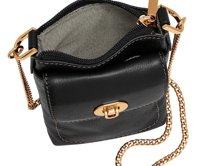 COACH Turnlock Chain Phone Crossbody in Black