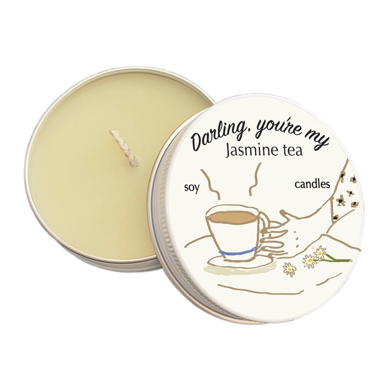 Summerstuff.marine - SOY WAX CANDLES กลิ่น YOU'RE MY JASMINE TEA (60 g) - 香氛蠟燭/燭台 - 蠟 白色