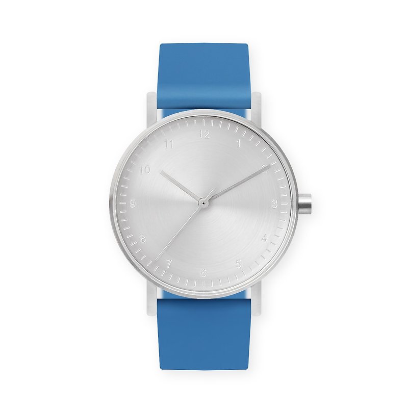 BIJOUONE B60 Series Silver Retro Fashion Quartz Watch Blue Silicone Strap