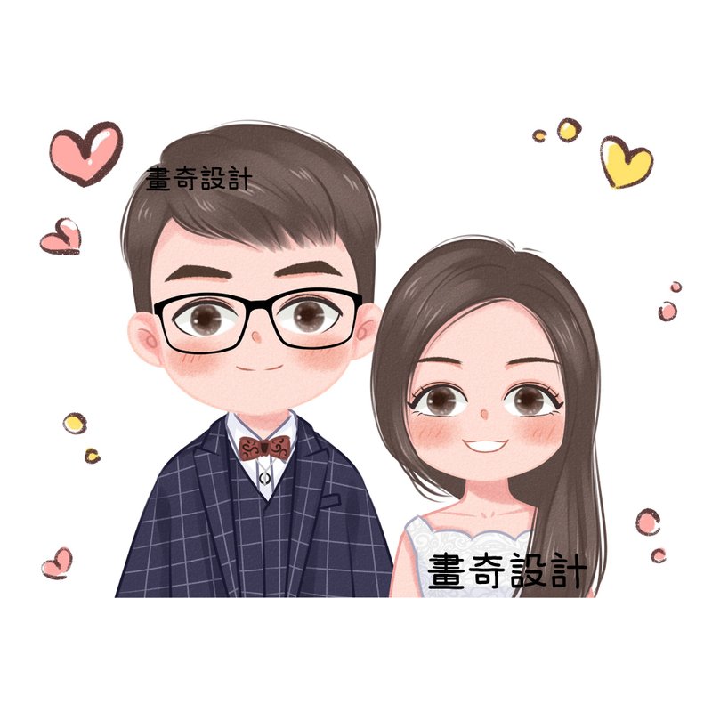 客製似顏繪 人像畫 全家福 插畫 情人節 情侶 閨蜜 寵物 結婚禮物 - 電子似顏繪/繪畫/插畫 - 其他材質 