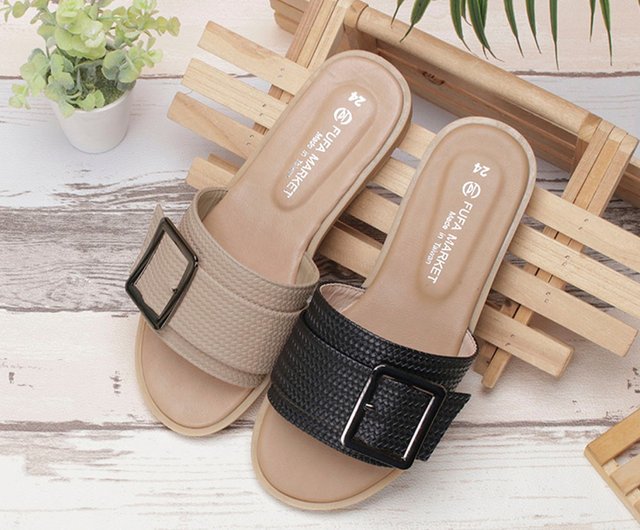 Slippers with hot sale buckle