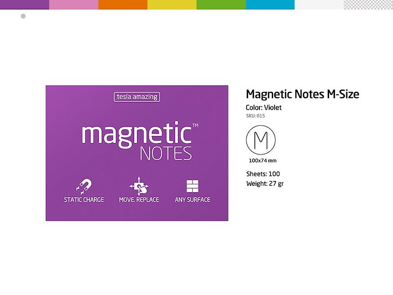 /Tesla Amazing/ Magnetic Notes M-size purple - สติกเกอร์ - กระดาษ สีม่วง
