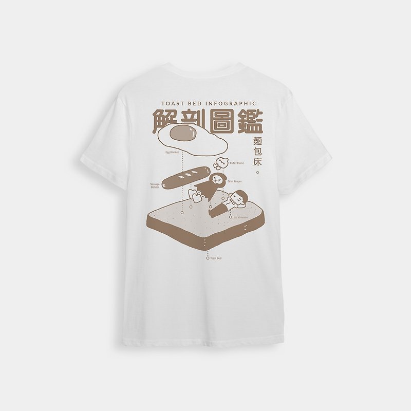 Toast Bed Infographic | T Shirt - เสื้อยืดผู้ชาย - ผ้าฝ้าย/ผ้าลินิน 