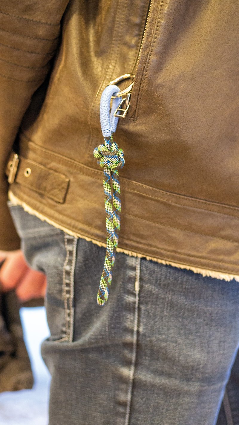 結繩鑰匙圈(藍色) - 鑰匙圈/鎖匙扣 - 聚酯纖維 黃色