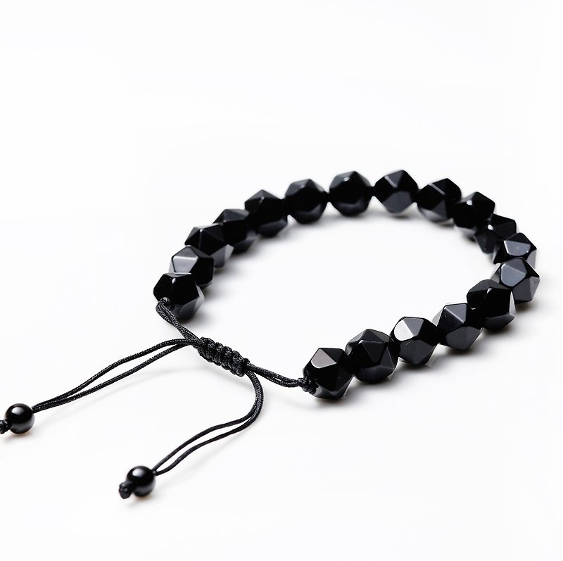 MONTAGNE Woven Obsidian Bracelet - Bracelets - Crystal Black