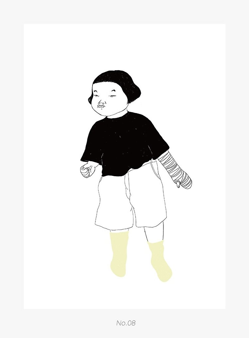 理想的小孩系列手 復制畫No.8 Risograph| SAKOSTUDIO - 海報/掛畫/掛布 - 紙 白色