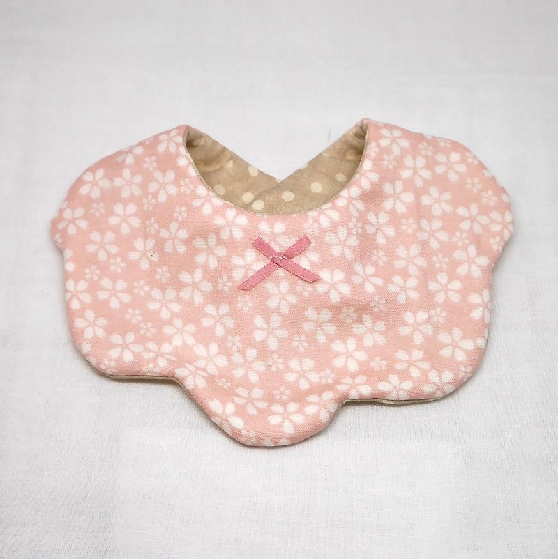 Japanese Handmade 8-layer-gauze Baby Bib / Sakura - Bibs - Cotton & Hemp Pink