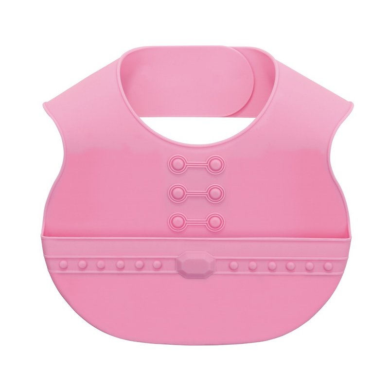 Easy Care Crumb Catcher Baby Bib - Pink - Other - Silicone Pink