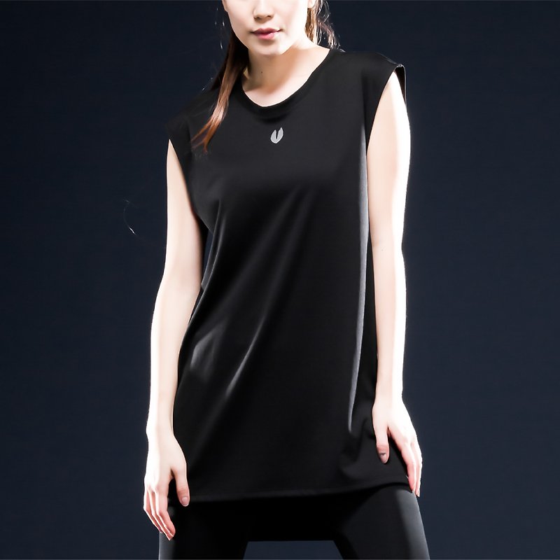 Origin Airness InstaDRY Hollow Instant Dry T-Shirt - Sleeveless - Black - Women's Sportswear Tops - Polyester 