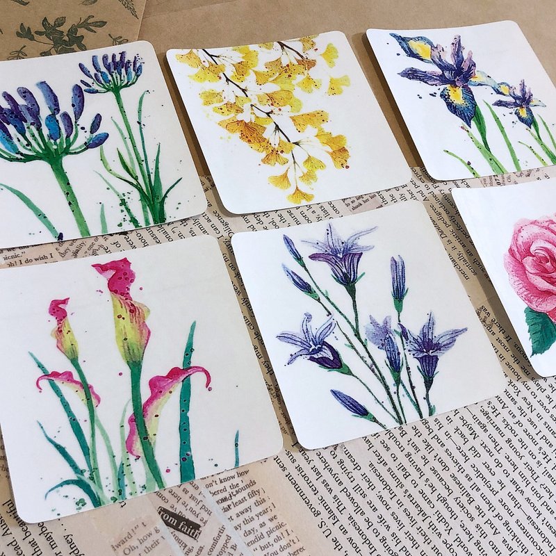 心花怒放｜透明防水ステッカー｜14枚 - ステッカー・シール - 防水素材 