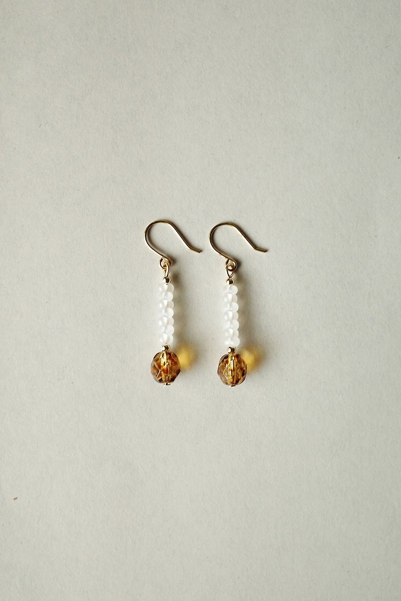 Walking by the beach in the sunset - Earrings & Clip-ons - Colored Glass Gold