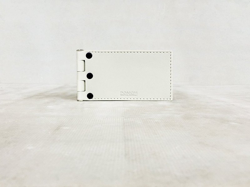 POMCH  - Hinge card 合頁卡夾卡包 白色 - 長短皮夾/錢包 - 真皮 白色