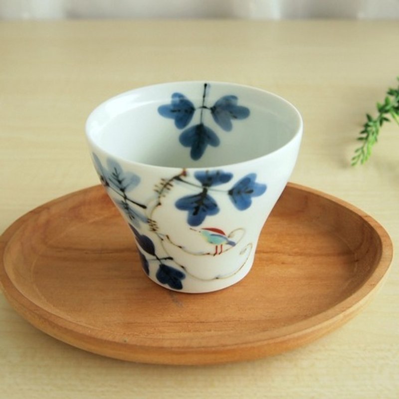 錦鳥とシダ模様　新煎茶 - 咖啡杯/馬克杯 - 陶 