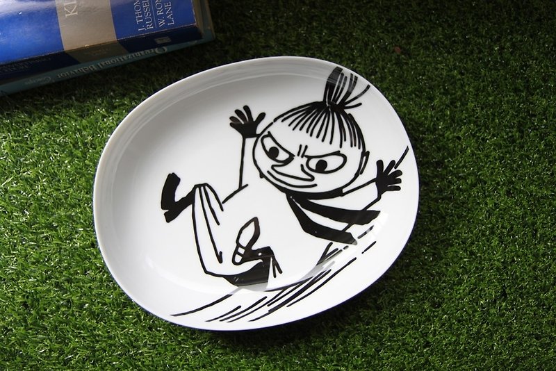 MOOMIN 噜噜米-Geometry series oval disk (small dots) - Plates & Trays - Pottery 