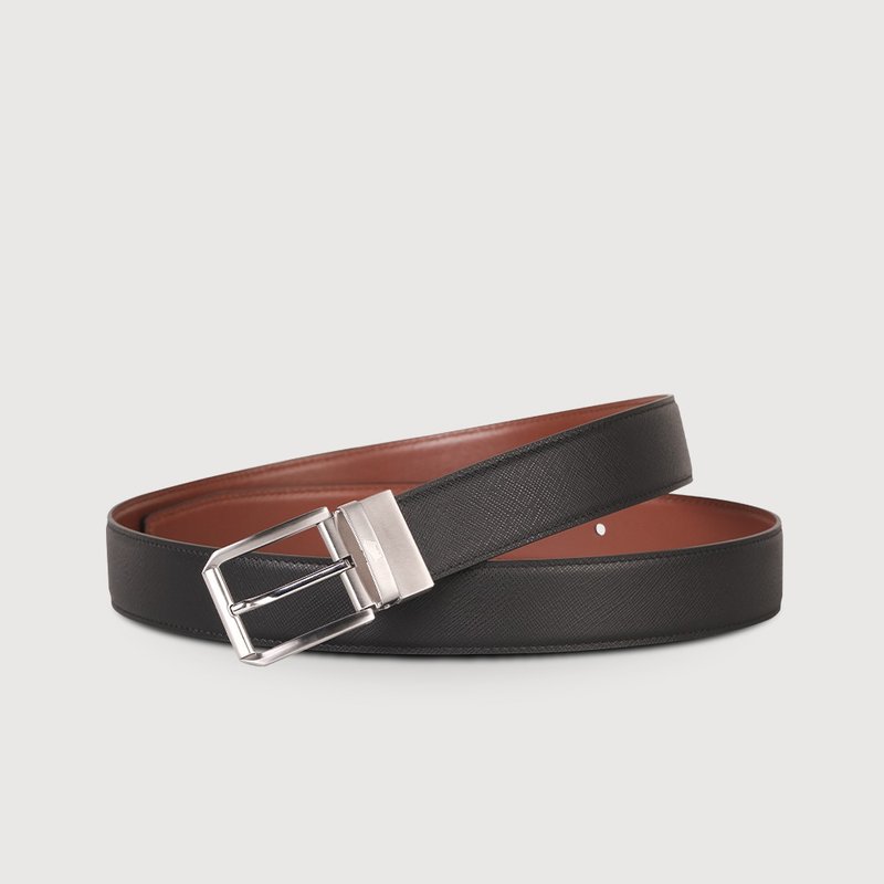 [Free upgrade gift packaging] Simple style needle belt-Qianka/BF24B-WEG045-TAN - Belts - Genuine Leather Brown