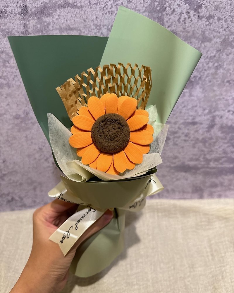 Clay sunflower single branch flower - Items for Display - Clay Orange