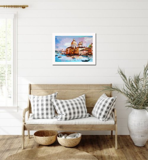ヴェネツィア油絵イタリアオリジナルアート風景画イタリアアート
