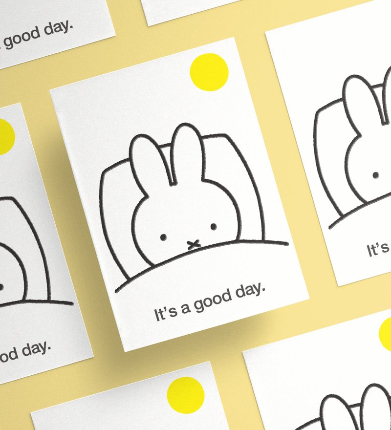 【Pinkoi x miffy】2024 Miffy stationery series thick card postcard sun - การ์ด/โปสการ์ด - กระดาษ สีเหลือง