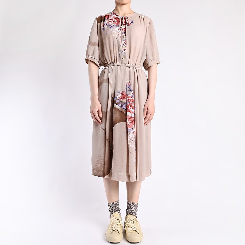 Vintage dress / Vintage 復古洋裝 - One Piece Dresses - Cotton & Hemp Multicolor