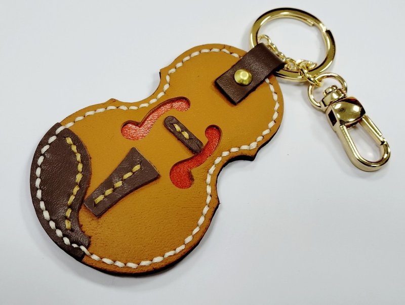 Violin-shaped EasyCard - Keychains - Genuine Leather Brown