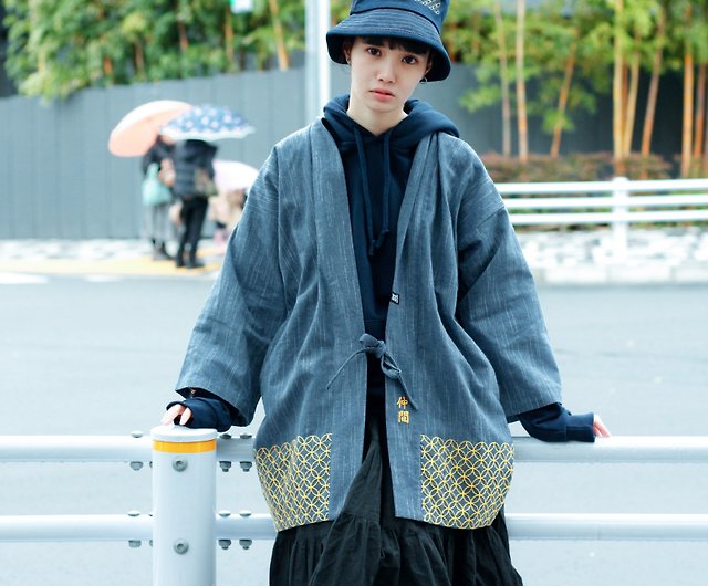 刺子長半纏棉麻和服日式日系- 設計館XRAGE（エックスレージ） 外套