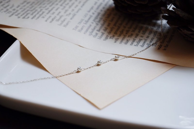:: Silver::[Companion-Planet] Adjustable cutting Silver ball 925 Silver cutting clavicle chain